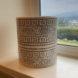 Stoneware Genesis Stripe Utensil Holder White/Gray - Threshold™